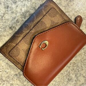 Coach Tan and Brown Leather Wallet
